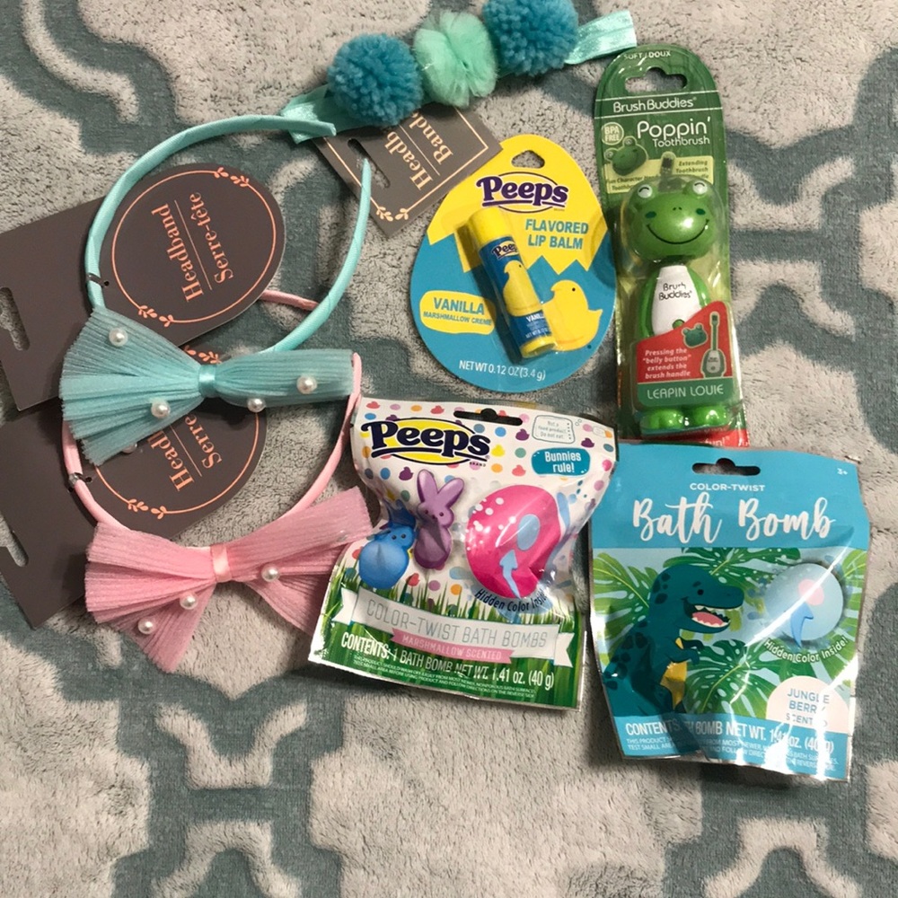 Kids Headband and Bath Gift Set - Pink & Aqua
